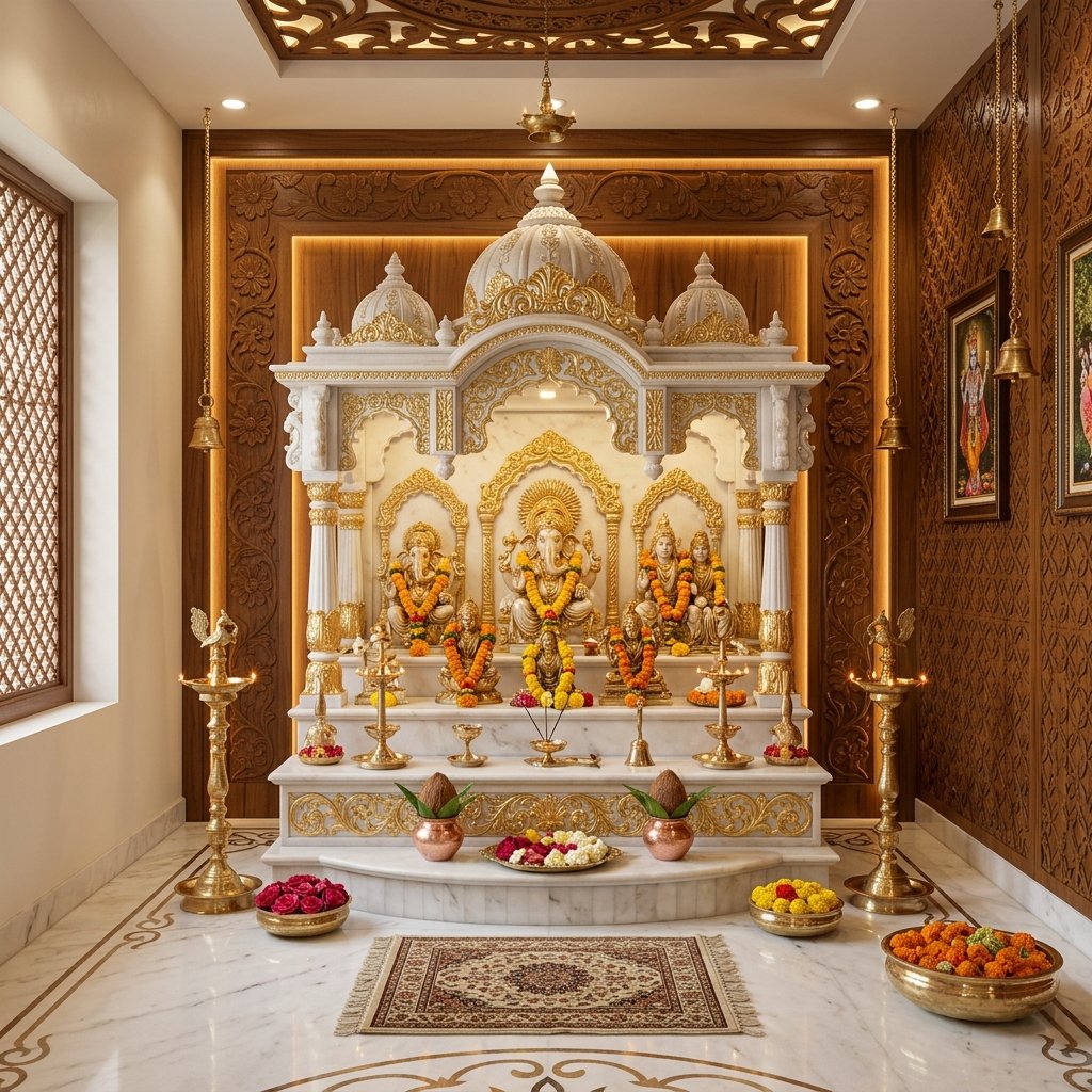 Pooja Room Design in Hyderabad Amego Classique Home Studio Hyderabad